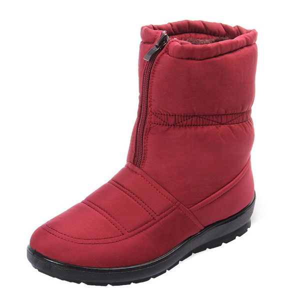 

winter shoes women snow rain boots plush down platform ankle boots for women warm fur shoes plus size 35-42 zipper botas mujer, Black;red
