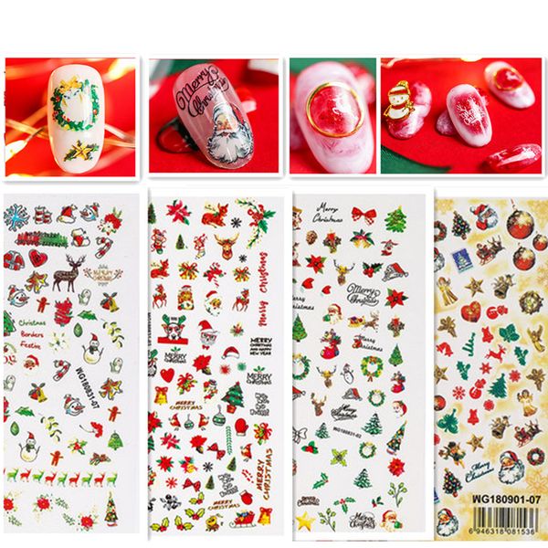 

mgm-107 chrismas nail art sticker 3d nail decal stamping japan style design rhinestones decoration, Black
