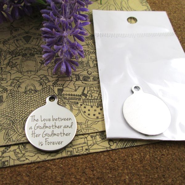 

40pcs--"the love between a godmother and her godmother is fo"stainless steel charms more style for choosing diy charms pendants fo, Bronze;silver