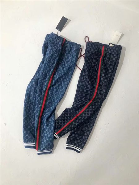 

18 luxuriou brand de ign full logo denim jean ela tic wai t track trou er men women fa hion port jogger weatpant outdoor pant