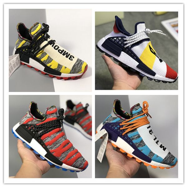 

2018 new pharrell williams human race hu nmd trail mens designer sports running shoes for men women sneakers size 36-45