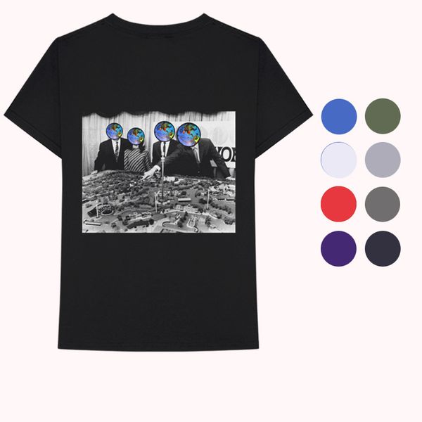 

New Arrival Travis Scott Astroworld Theme Tshirt For Men and Women Smile Earth Print Fashion hip Hop Tees
