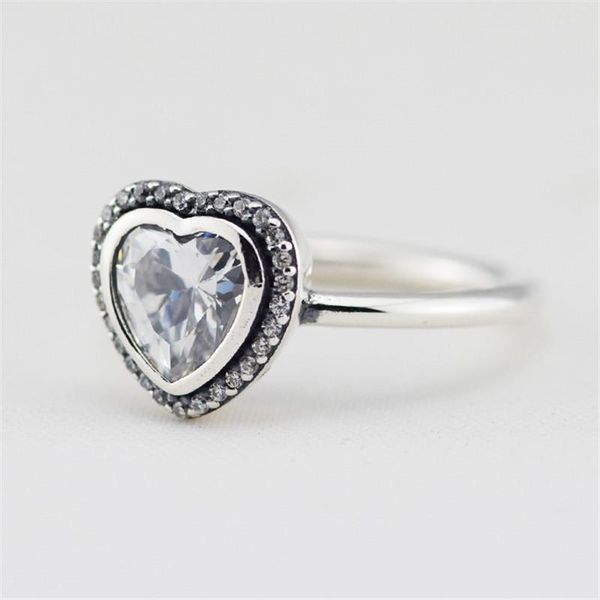 

925 sterling silver rings heart ring original fashion engagement wedding rings diy charms jewelry for women, Slivery;golden
