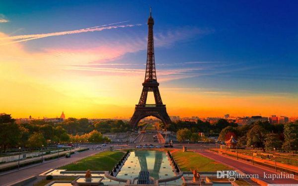 

paris eiffel tower at sunrise home decor art posters print ppaper 16 24 36 47 inches