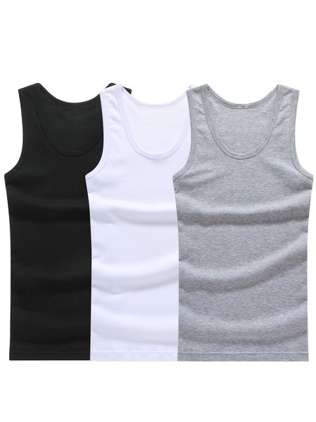 

xiejiaer три чистого цвета хлопок мужского жилета, Black;white