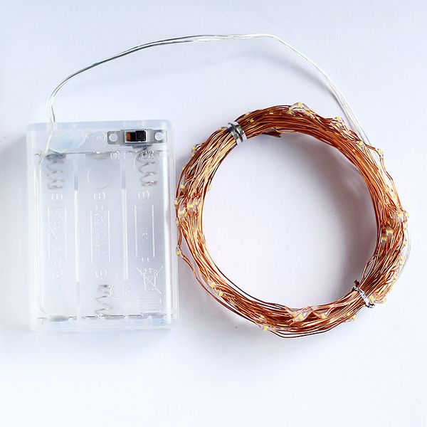 10 m 100 led fio de cobre operado led string luzes de fadas bateria modelo para festa de casamento night club decoração de natal