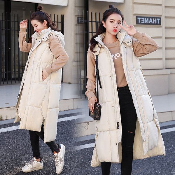

fashion women vests waistcoat 2017 autumn winter wear women down cotton padded vest female hooded coats kz381, Black;white