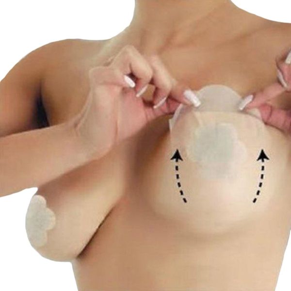 

10pcs trendy women girls fashion instant breast lift up invisible bra tape strapless adhesive backless nude sale, Black;white