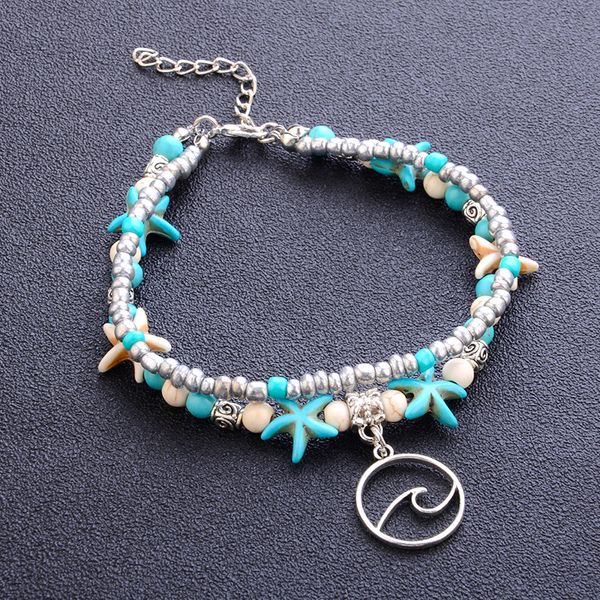 

Boho ручной волны бисером браслеты ювелирные изделия женщины сексуальная босиком сандалии Морская звезда лодыжки браслеты летний пляж бусины цепи ножные браслеты браслет