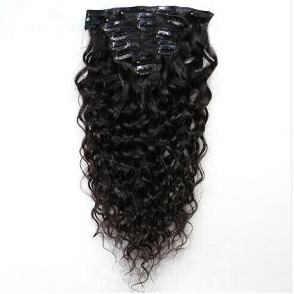 Clip In Human Hair Extensions Natural Wave Brazilian Remy Natural