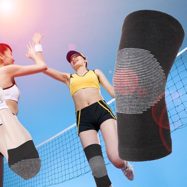 

oulang bamboo charcoal elastic compression support knee pads, Black;gray