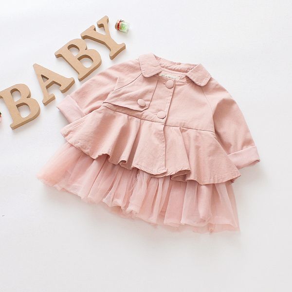 

3 colors 1-3y baby girls coat autumn kids trench jacket outerwear & coat children clothing toddler clothes, Camo