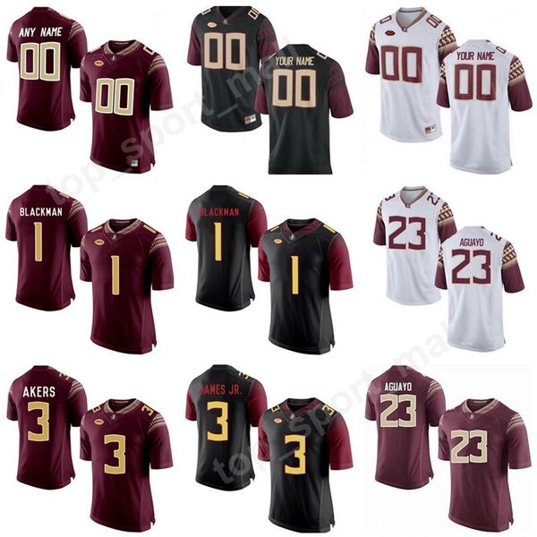 

florida state seminoles college football 1 james blackman jerseys 23 ricky aguayo 18 auden tate 3 cam akers home away men youth, Black;red