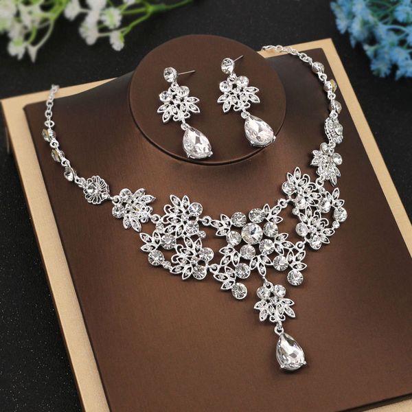 

beauty 2 piece necklace earrings wedding bridal jewelry bridal necklace j612003, White