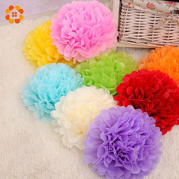 

6 "8" 10 "(15 см 20 см 25 см) 30 шт. папиросной бумаги pom poms свадьба декор бумажный цветок для сада поставки / украшения