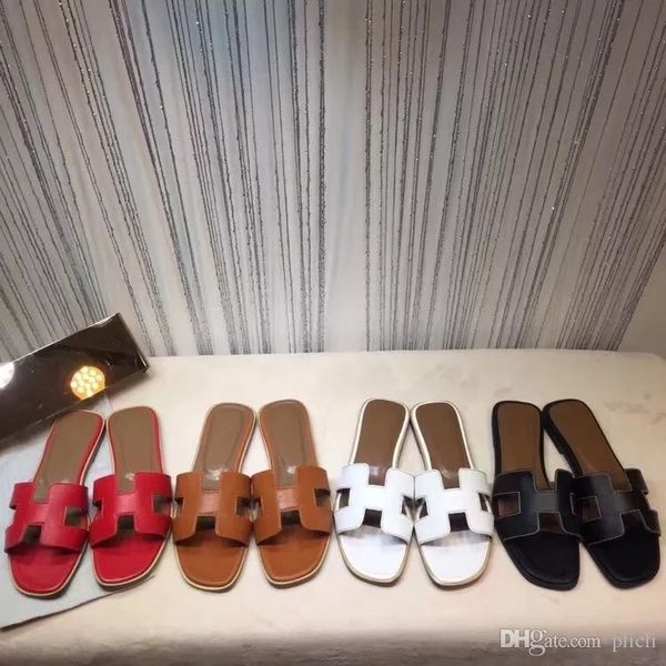 

2018 Новый сандалии французских женщин высокого класса тапочки дамы кожа мода един