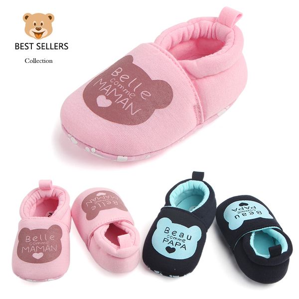 

1 pair fashion lovely cartoon first walker cotton baby boy girls shoes toddler moccasins 0-18m non-slip soft bottom shoes
