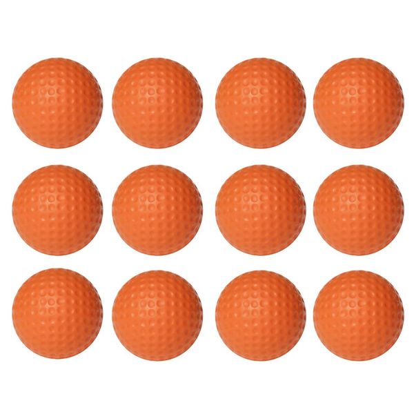

12pcs soft flexible practice golf balls pu golfballs indoor outdoor training golf ball (orange