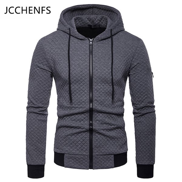 

jcchenfs 2018 bomber jacket men zipper autumn winter outerwear men's cardigan hooded jacket sweatshirt male plaid hoodie coat, Black