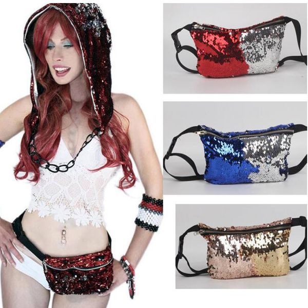 

Mermaid Sequin Fanny Pack Glitter Purse Sequins Waist Bags Pocket Crossbody HandBags Cosmetic Makeup Bag Tote Storage Bag 2018