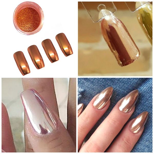 

shinny zilver vlokken glitter rose gold mirror chrome powder effect nails art pigment silver m03311, Silver;gold