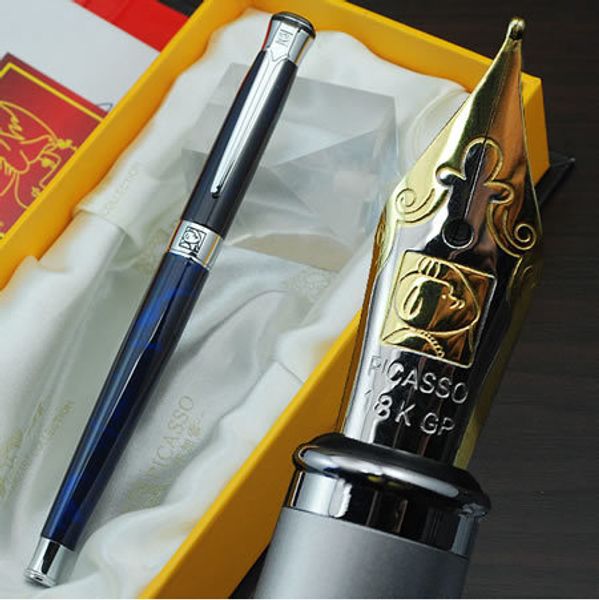 

picasso 903 brand mysterious blue metal fountain pen with stationery school office supplies luxury writing ink pens