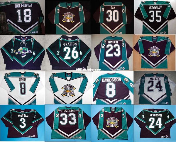 

wholesale custom 1998-99 mighty ducks ahl gratton mikael holmqvist iilya bryzgalov hockey jersey malkoc avery tuzzolino mottau frank banham, Black;red