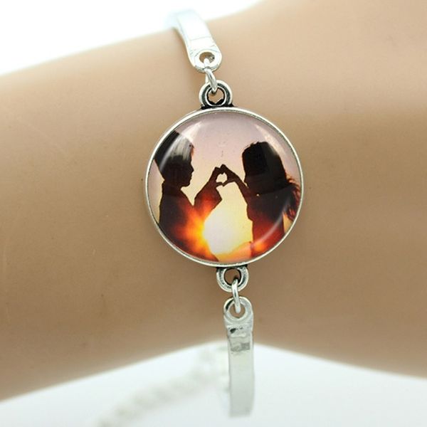 

cartoon little girls bracelet children gifts for kids glass dome fairy flying fish mary poppins charms jewelry b064, Black