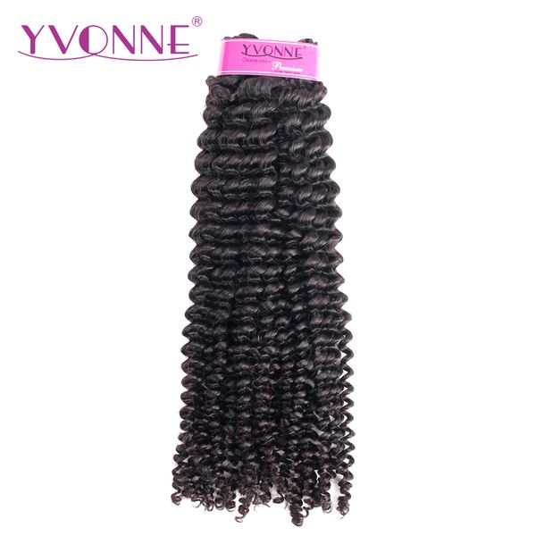

yvonne kinky curly brazilian virgin hair weft 1 bundle natural color 100% human hair weaving ing, Black;brown