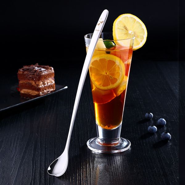 

long handled stainless steel coffee spoon ice cream dessert spoon heart shape