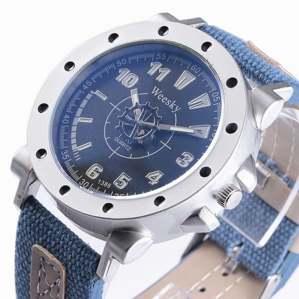 

weesky luxury men watches 2017 canvas fashion casual quartz wristwatch man business sport clock classic blue, Slivery;brown