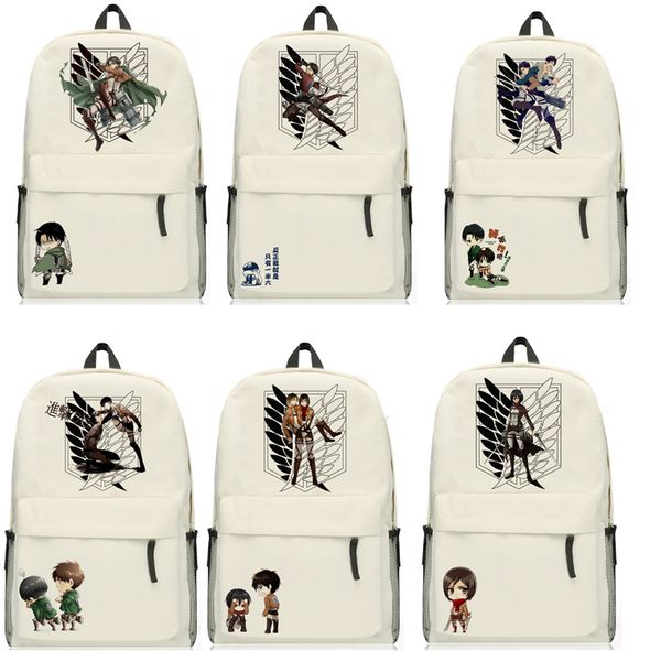 

anime attack on titan rivaille ackerman backpack cartoon bags oxford student school bag unisex