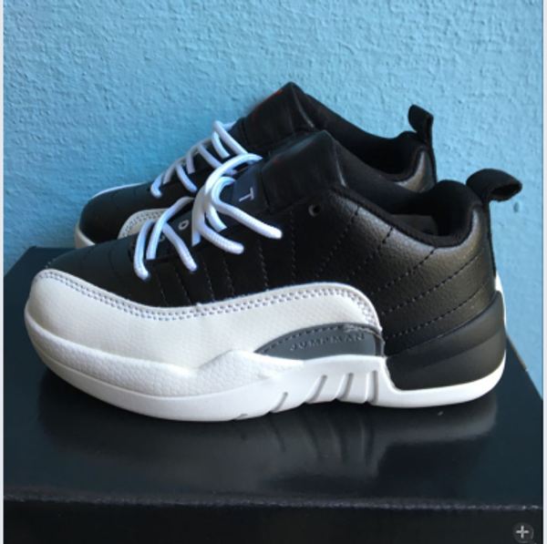 

2018 new 12 kids shoes children j12s basketball shoes sports children youth sneakers for sale size: us11c-3y eu28-35, Black;red