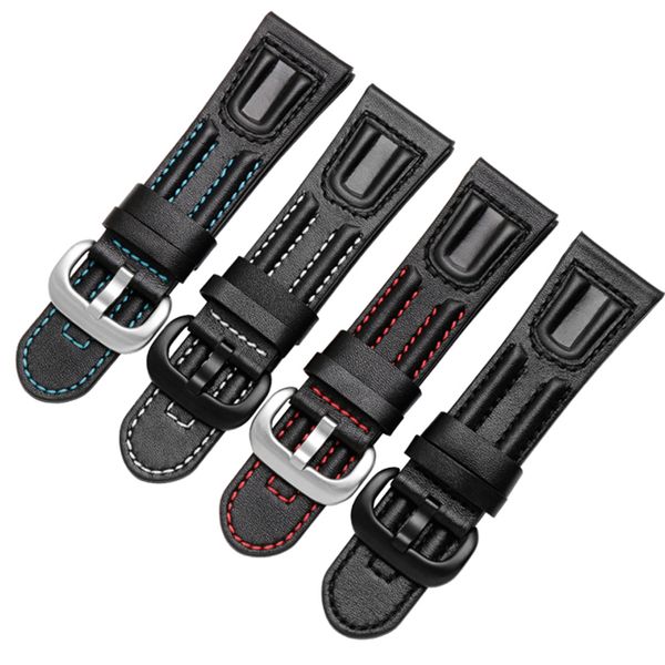 

quality genuine leather watchband 28mm black bracelet replacement leather strap mechanical men's watches fit friday, Black;brown