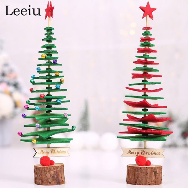 Acquista Leeiu Fai Da Te Albero Di Natale In Feltro Con Campane Decorazione Buon Natale La Casa Felice Anno Nuovo Regali Feste Forniture Di Natale A