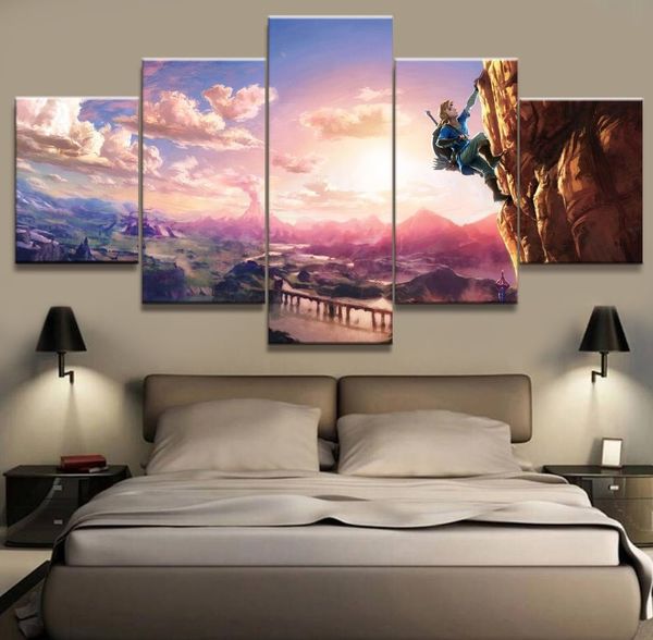 Grosshandel Legend Of Zelda Atem Der Wildnis 5 Stucke Leinwand Wandkunst Olgemalde Wohnkultur Ungerahmt Gerahmt Von Xiaohua1214 17 94 Auf