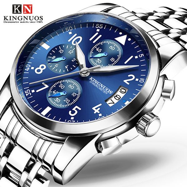 

montre homme men's watches 2018 business man watch steel band 30m waterproof relogio masculino male clock men watch, Slivery;brown