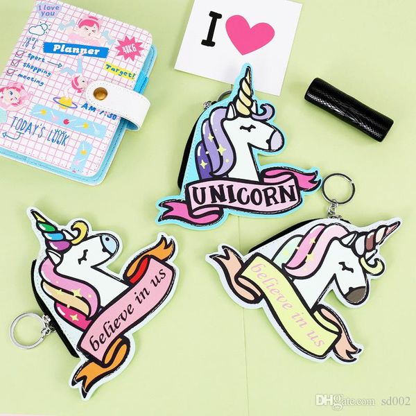 

cartoon unicorn cute coin purse students receive key bags convenient children small wallet unique styling originality 4 8smc dd