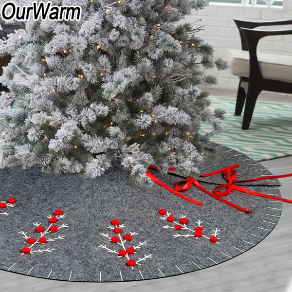 Acquista Allingrosso 122 Centimetri Grande Gonna Albero Di Natale Tappeto 3d Rosso Pom Pom Palla Fai Da Te Anno Nuovo Albero Di Natale Gonna 2019