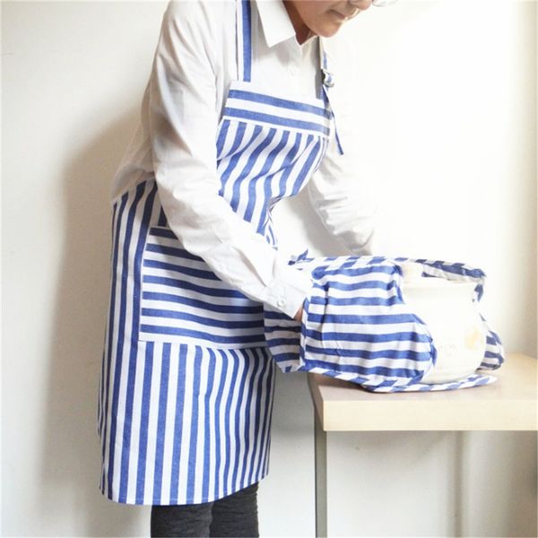 6575cm O bolso do avental adulto é feito à mão e cozido com uma textura macia e alta qualidade 100 algodão azul