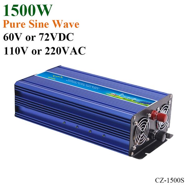 

1500W 60V / 72VDC к 110V / 220VAC с решетки чисто инвертор одиночной фазы волны синуса солнечны
