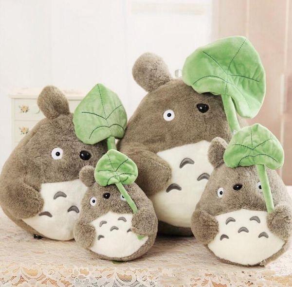 

15cm cute my neighbor totoro plush toy cute soft doll totoro with lotus leaf kids toys cat