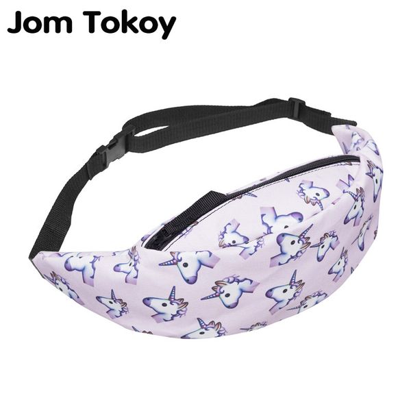 

jom tokoy 2017 summer style fashion adjustable length unicorn 3d printed casual fanny pacmoney waist bag belt leg bag men