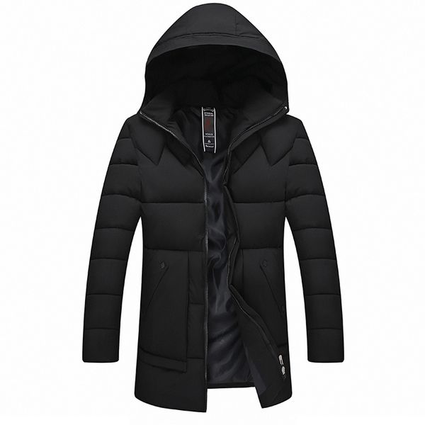 

new 2018 leisure business men jacket zipper coat winter zipper wool blouse thickening coat pullover outwear blouse, Black