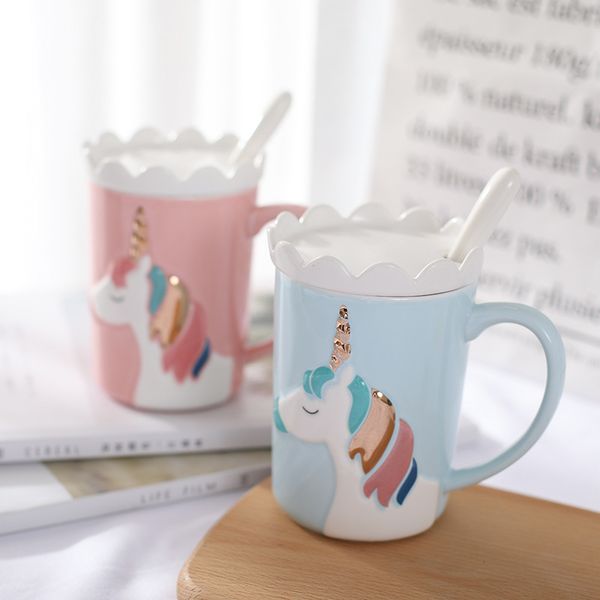 

new unicorn mug ins style cute cartoon cup 350ml creative office breakfast ceramic coffee girl kids mugs with spoon gifts