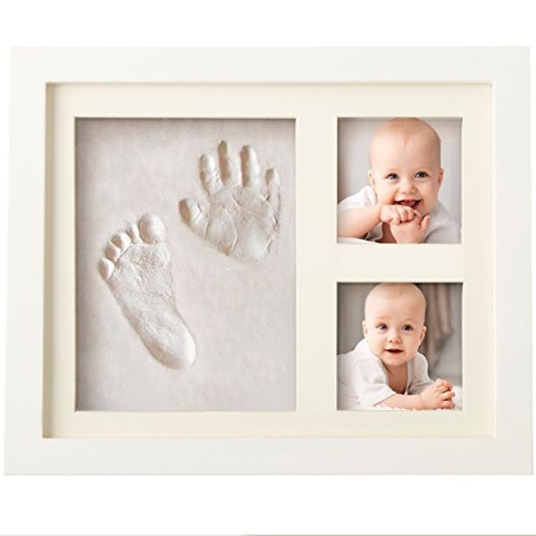 

Baby Handprint Kit & Footprint Photo Frame for Newborn Girls and Boys, Unique Baby Shower Gifts Set for Registry, Memorable Keepsake Box Dec