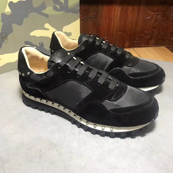 

2018 new shoes fashion brand manual studs black camouflage sneakers shoes footwear men flats luxury designer making trainers casual