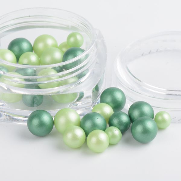 

1box viridis dazzle two types colour ball pearl mixed size nail studs manicure nail art decorations, Silver;gold