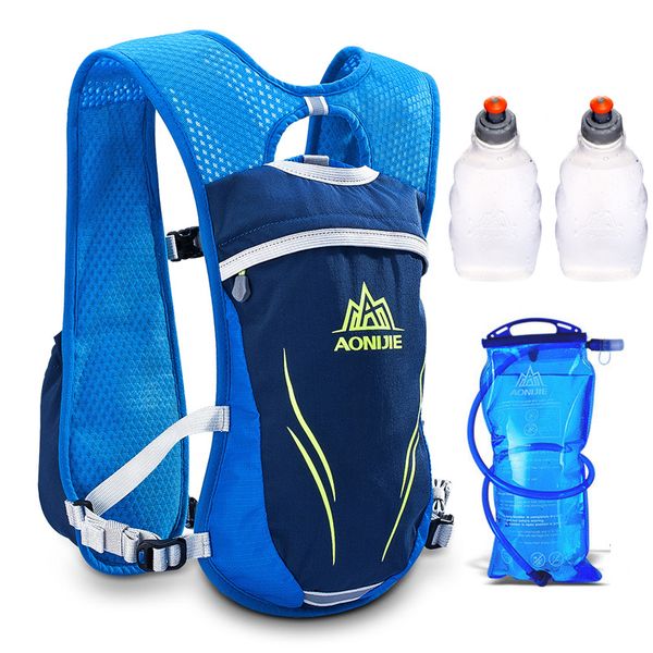 

aonijie 5.5l men women hydration backpack hiking trail running racing cycling camping marathon 1.5l water bag 2 250ml bottles