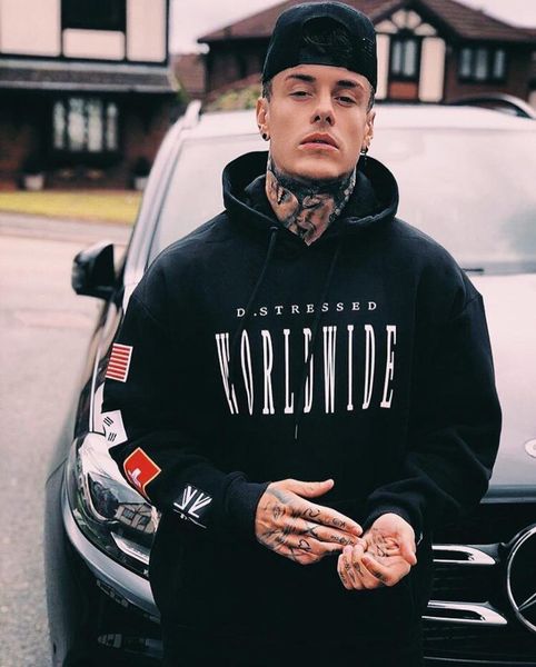 

men winter hoodie hip hop bodybuilding workout cotton sweatshirts men, Black